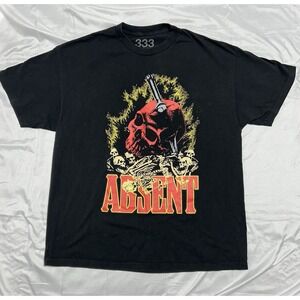 Half Evil 333 "Absent Minded" T-Shirt Black, Skull Graphic, Metal Streetwear 2XL